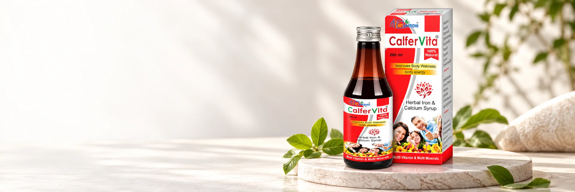 CalferVita syrup bottle and carton from the ALPLINE catalogue